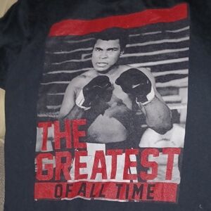 Black Graphic T-Shirt with Red Accents